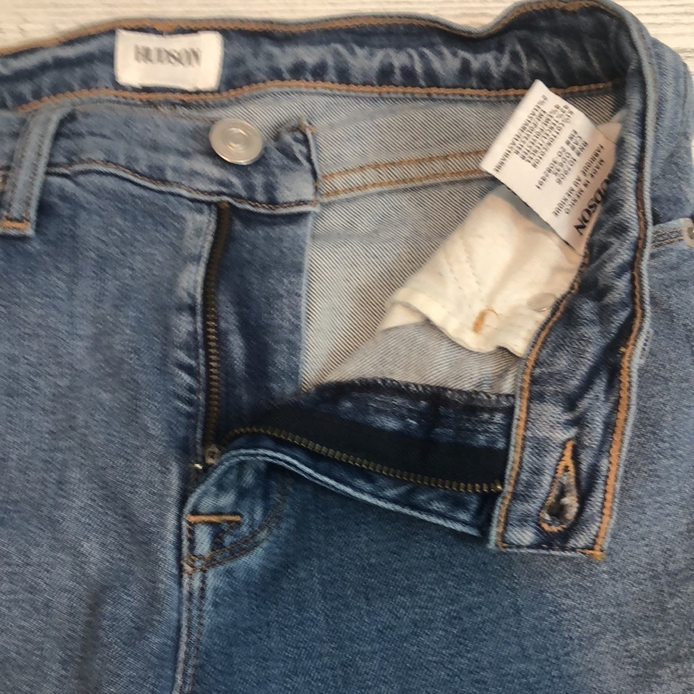 Hudson Nico Midrise Ankle Raw Hem Distressed Super Skinny 27 - Picture 9 of 13